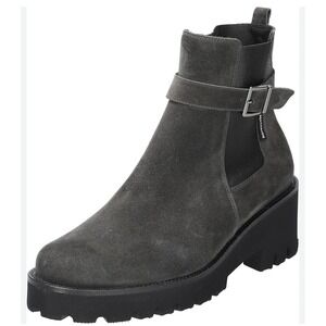 carbon suede Mephisto Fauve ankle boots Size 10 Gray Buckle
